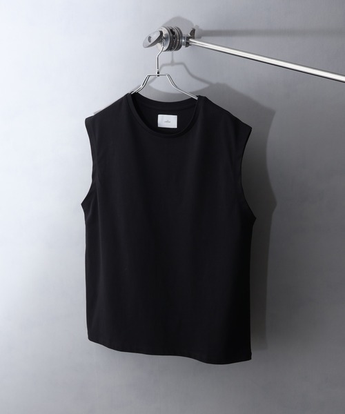 welise（ウェライズ）の「【welise/ウェライズ】シルケットライクスムースコットン ノースリーブTシャツ/接触冷感 UVカット（Tシャツ/カットソー・メンズ・ブラック系その他/ブラック/ライトグレー/ホワイト/ダークブルー・M/S/L）」の16枚目の写真