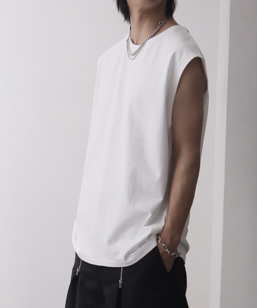 welise（ウェライズ）の「【welise/ウェライズ】シルケットライクスムースコットン ノースリーブTシャツ/接触冷感 UVカット（Tシャツ/カットソー・メンズ・ブラック系その他/ブラック/ライトグレー/ホワイト/ダークブルー・M/S/L）」の22枚目の写真