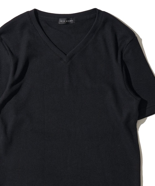 TETE HOMME（テットオム）の「展開店舗限定 サーマル VネックショートスリーブTシャツ（Tシャツ/カットソー・メンズ・グレー/ホワイト/ブラック/ネイビー・X-LARGE/LARGE/MEDIUM）」の2枚目の写真