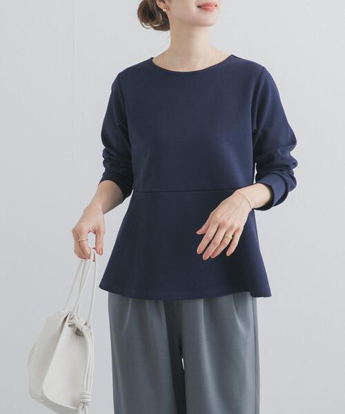 URBAN RESEARCH DOORS（アーバンリサーチドアーズ）の「ポンチペプラムプルオーバー（Tシャツ/カットソー・レディース・オフホワイト/ネイビー/ブルー系その他・FREE）」の3枚目の写真