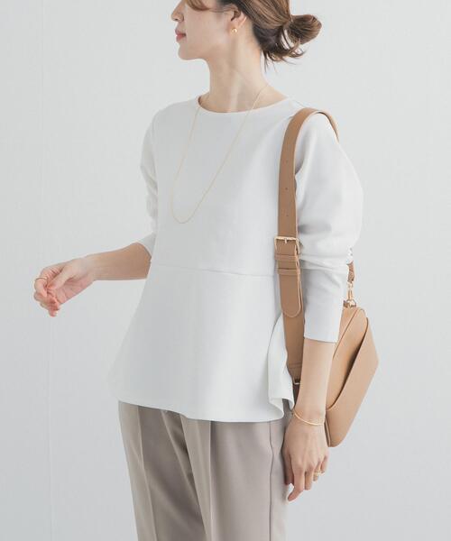 URBAN RESEARCH DOORS（アーバンリサーチドアーズ）の「ポンチペプラムプルオーバー（Tシャツ/カットソー・レディース・オフホワイト/ネイビー/ブルー系その他・FREE）」の2枚目の写真