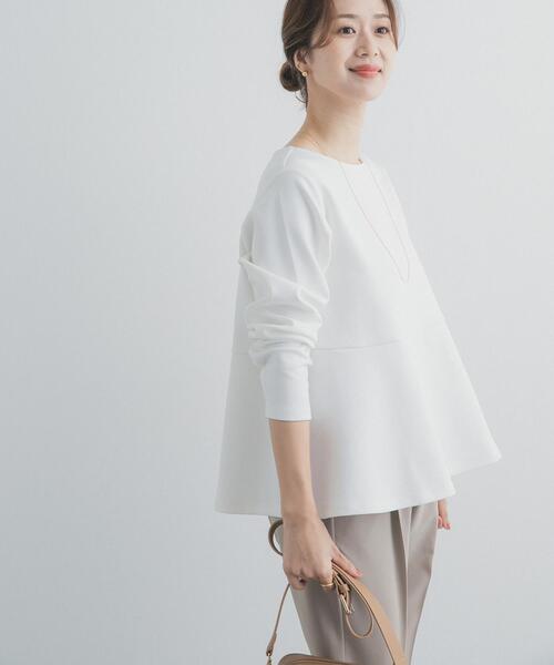 URBAN RESEARCH DOORS（アーバンリサーチドアーズ）の「ポンチペプラムプルオーバー（Tシャツ/カットソー・レディース・オフホワイト/ネイビー/ブルー系その他・FREE）」の16枚目の写真