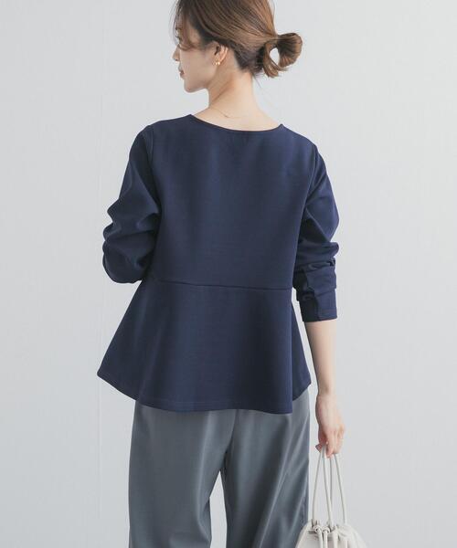 URBAN RESEARCH DOORS（アーバンリサーチドアーズ）の「ポンチペプラムプルオーバー（Tシャツ/カットソー・レディース・オフホワイト/ネイビー/ブルー系その他・FREE）」の6枚目の写真