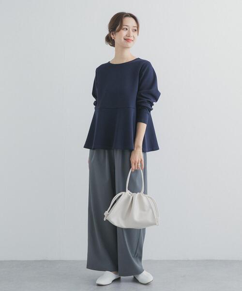 URBAN RESEARCH DOORS（アーバンリサーチドアーズ）の「ポンチペプラムプルオーバー（Tシャツ/カットソー・レディース・オフホワイト/ネイビー/ブルー系その他・FREE）」の9枚目の写真