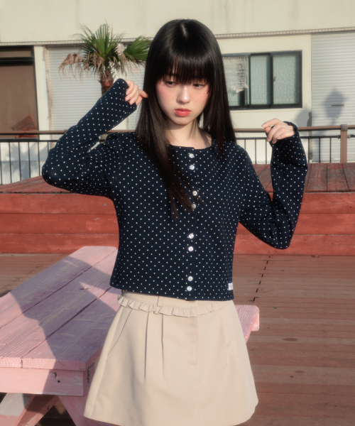 Dot Button Point Cardigan [Navy]（カーディガン/ボレロ