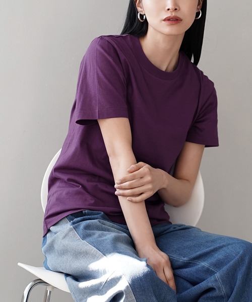 zootie(ズーティー)の「5サイズから選べる プチプラ ベーシック Tシャツ(Tシャツ/カットソー・レディース・ライトグレー/ライトブルー/ベージュ/パープル/ブラック/ネイビー/オフホワイト/カーキ/ピンク/イエロー/マジェンタ/モカ/ラベンダー/杢グレー/ブルーグリーン/チャコール・3L/S/M/L/LL)」の13枚目の写真