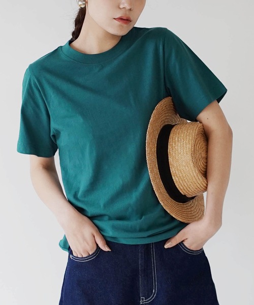 zootie(ズーティー)の「5サイズから選べる プチプラ ベーシック Tシャツ(Tシャツ/カットソー・レディース・ライトグレー/ライトブルー/ベージュ/パープル/ブラック/ネイビー/オフホワイト/カーキ/ピンク/イエロー/マジェンタ/モカ/ラベンダー/杢グレー/ブルーグリーン/チャコール・3L/S/M/L/LL)」の12枚目の写真