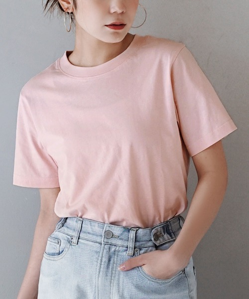 zootie(ズーティー)の「5サイズから選べる プチプラ ベーシック Tシャツ(Tシャツ/カットソー・レディース・ライトグレー/ライトブルー/ベージュ/パープル/ブラック/ネイビー/オフホワイト/カーキ/ピンク/イエロー/マジェンタ/モカ/ラベンダー/杢グレー/ブルーグリーン/チャコール・3L/S/M/L/LL)」の1枚目の写真