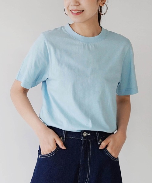 zootie(ズーティー)の「5サイズから選べる プチプラ ベーシック Tシャツ(Tシャツ/カットソー・レディース・ライトグレー/ライトブルー/ベージュ/パープル/ブラック/ネイビー/オフホワイト/カーキ/ピンク/イエロー/マジェンタ/モカ/ラベンダー/杢グレー/ブルーグリーン/チャコール・3L/S/M/L/LL)」の10枚目の写真