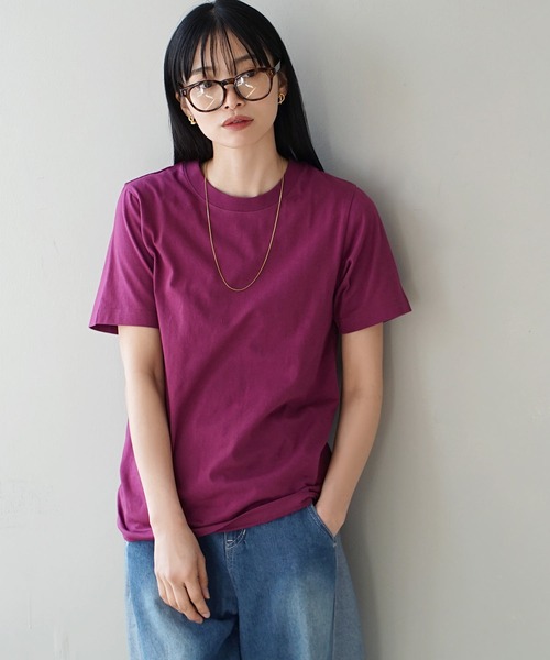 zootie(ズーティー)の「5サイズから選べる プチプラ ベーシック Tシャツ(Tシャツ/カットソー・レディース・ライトグレー/ライトブルー/ベージュ/パープル/ブラック/ネイビー/オフホワイト/カーキ/ピンク/イエロー/マジェンタ/モカ/ラベンダー/杢グレー/ブルーグリーン/チャコール・3L/S/M/L/LL)」の17枚目の写真