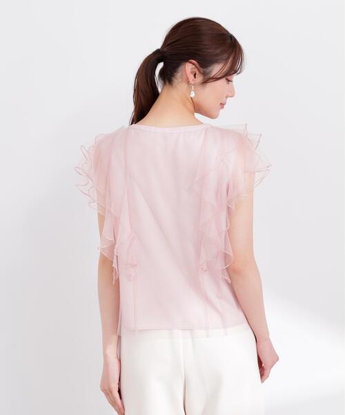PROPORTION BODY DRESSING（プロポーションボディドレッシング）の「チュールラッフルブラウス / 1216110400（シャツ/ブラウス・レディース・ピンク/グレー/オフホワイト・SMALL/MEDIUM）」の5枚目の写真