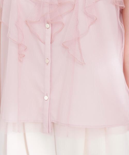 PROPORTION BODY DRESSING（プロポーションボディドレッシング）の「チュールラッフルブラウス / 1216110400（シャツ/ブラウス・レディース・ピンク/グレー/オフホワイト・SMALL/MEDIUM）」の7枚目の写真