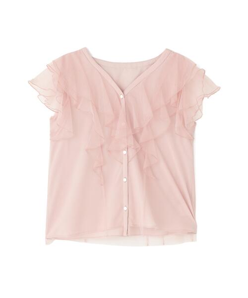 PROPORTION BODY DRESSING（プロポーションボディドレッシング）の「チュールラッフルブラウス / 1216110400（シャツ/ブラウス・レディース・ピンク/グレー/オフホワイト・SMALL/MEDIUM）」の9枚目の写真