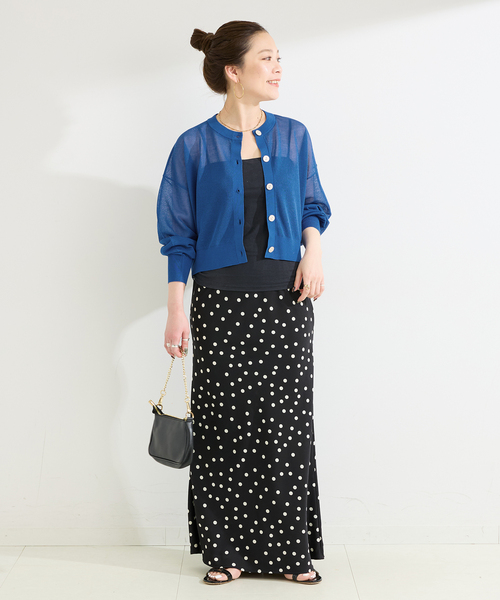 B.C STOCK（ベーセーストック）の「手洗い可 / シアークルーカーディガン（カーディガン/ボレロ・レディース・ホワイト/イエロー/ブルー系その他/ブラック・FREE）」の18枚目の写真