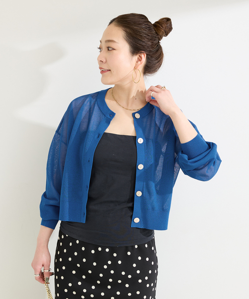 B.C STOCK（ベーセーストック）の「手洗い可 / シアークルーカーディガン（カーディガン/ボレロ・レディース・ホワイト/イエロー/ブルー系その他/ブラック・FREE）」の22枚目の写真