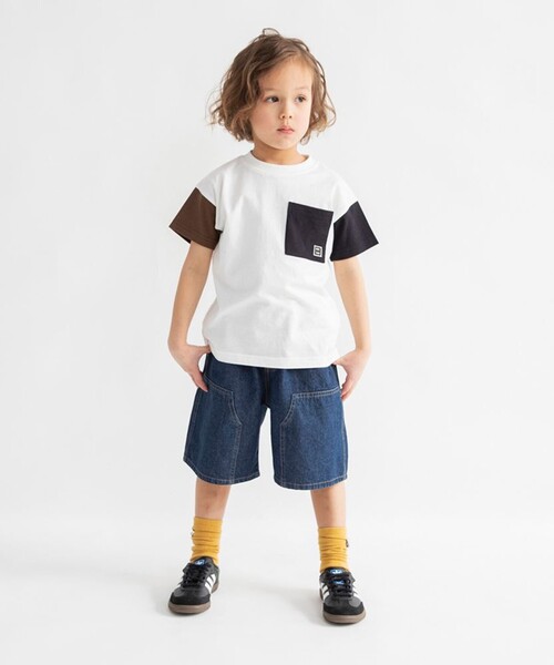 DRC branshes（ディーアールシーブランシェス）の「【WEB限定/DRC】ダブルニーデニムハーフパンツ（デニムパンツ・キッズ・ネイビー/ブラック/サックスブルー・120/110/140/100/130/150）」の16枚目の写真
