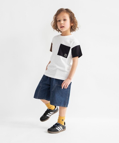 DRC branshes（ディーアールシーブランシェス）の「【WEB限定/DRC】ダブルニーデニムハーフパンツ（デニムパンツ・キッズ・ネイビー/ブラック/サックスブルー・120/110/140/100/130/150）」の18枚目の写真