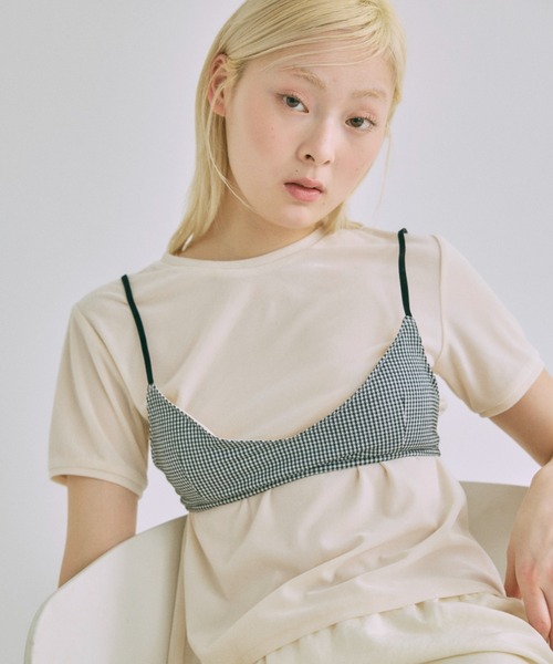 EN NEUME(エンノイム)の「Gingham Check Bra Top(その他トップス・レディース・ブラウン/ブラック/グレー・FREE)」の1枚目の写真