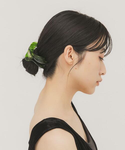 KBF（ケイビーエフ）の「ラウンドバンスクリップ（バレッタ/ヘアクリップ・レディース・グリーン/ブラウン・ONE）」の4枚目の写真