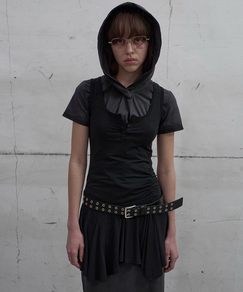 LCDC TM(エルシーディーシーティーエム)の「FRILL SLEEVELESS TOP(Tシャツ/カットソー・レディース・Black・S/M)」の1枚目の写真