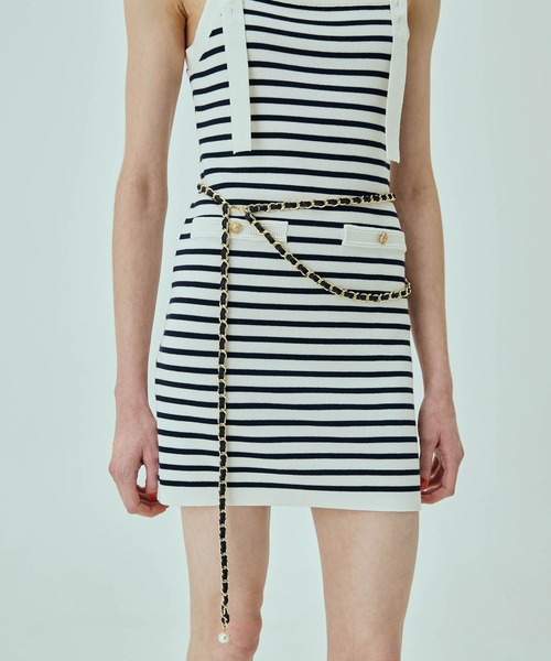 EIMY ISTOIRE（エイミーイストワール）の「チェーンベルト（ベルト・レディース・インディゴブルー/ライトブルー・F）」の3枚目の写真