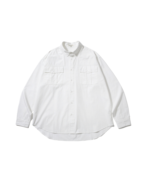 ANGLAN(アングラン)の「Officer Big Shirt - White(シャツ/ブラウス・メンズ・その他・1/2)」の2枚目の写真