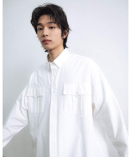 ANGLAN(アングラン)の「Officer Big Shirt - White(シャツ/ブラウス・メンズ・その他・1/2)」の7枚目の写真