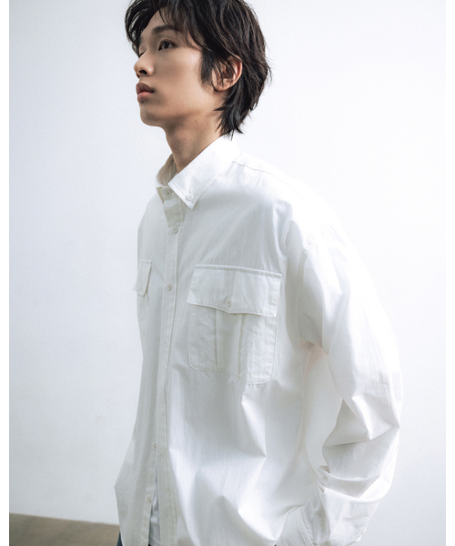 ANGLAN(アングラン)の「Officer Big Shirt - White(シャツ/ブラウス・メンズ・その他・1/2)」の8枚目の写真