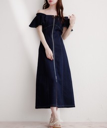 fupel | 2way frill denim onepiece / 2way フリルデニムワンピース(ワンピース)