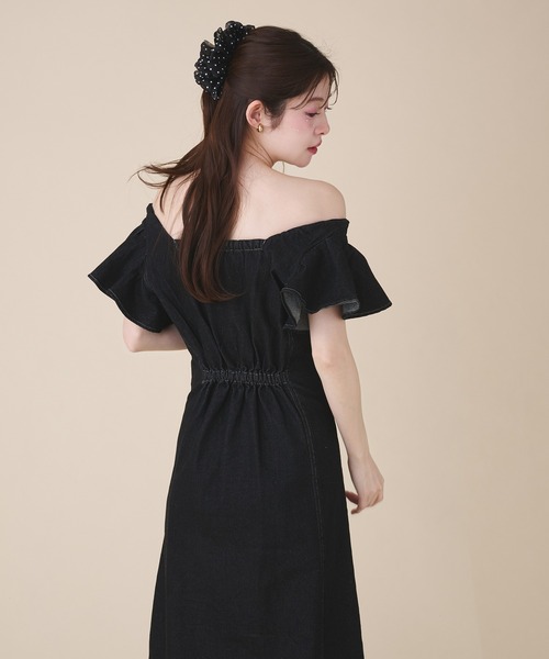 fupel(フぺル)の「2way frill denim onepiece / 2way フリルデニムワンピース(ワンピース・レディース・インディゴブルー/ブラック・FREE)」の12枚目の写真