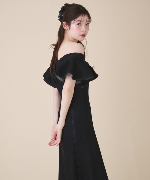 fupel(フぺル)の「2way frill denim onepiece / 2way フリルデニムワンピース(ワンピース・レディース・インディゴブルー/ブラック・FREE)」の11枚目の写真