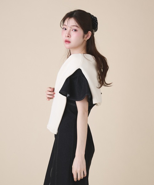 fupel(フぺル)の「2way frill denim onepiece / 2way フリルデニムワンピース(ワンピース・レディース・インディゴブルー/ブラック・FREE)」の21枚目の写真