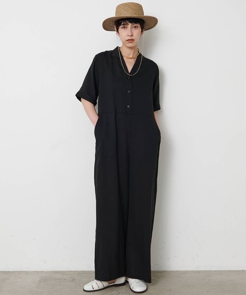 THE PAUSE（ザ ポーズ）の「【THE PAUSE】リネン混カイキンジャンプスーツ（つなぎ/オールインワン・レディース・ブラウン/ブラック・FREE）」の2枚目の写真