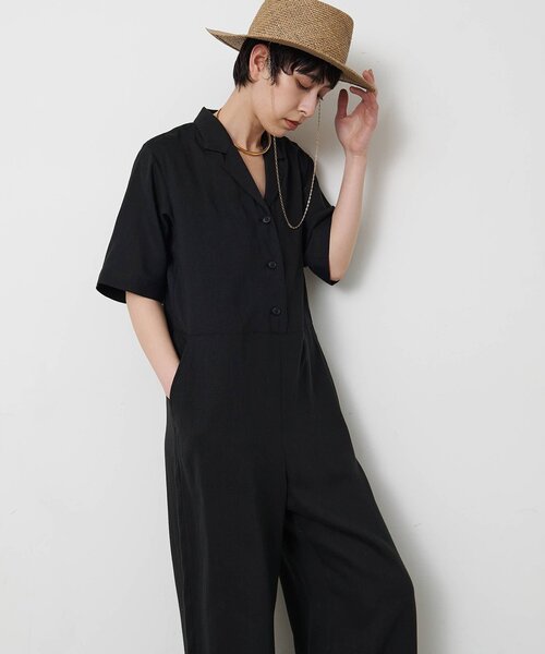 THE PAUSE（ザ ポーズ）の「【THE PAUSE】リネン混カイキンジャンプスーツ（つなぎ/オールインワン・レディース・ブラウン/ブラック・FREE）」の10枚目の写真