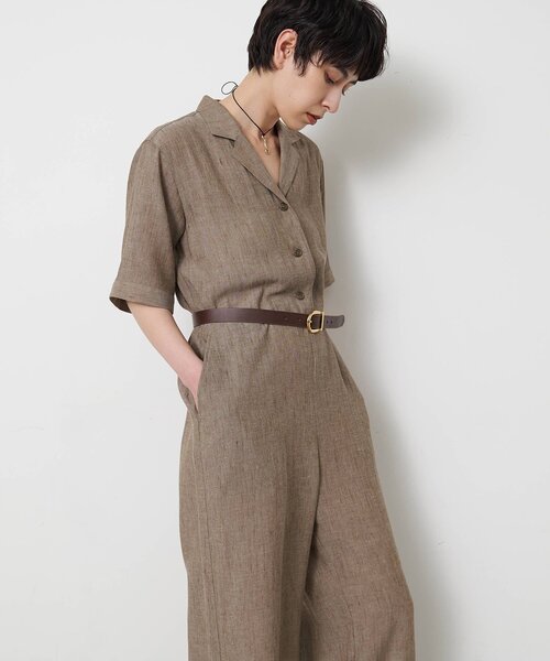 THE PAUSE（ザ ポーズ）の「【THE PAUSE】リネン混カイキンジャンプスーツ（つなぎ/オールインワン・レディース・ブラウン/ブラック・FREE）」の19枚目の写真