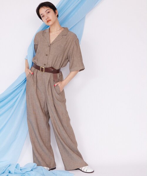 THE PAUSE（ザ ポーズ）の「【THE PAUSE】リネン混カイキンジャンプスーツ（つなぎ/オールインワン・レディース・ブラウン/ブラック・FREE）」の22枚目の写真