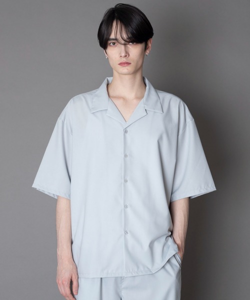 BROWNY(ブラウニー)の「BROWNY/【26年春夏新作】TRオープンカラーシャツ(シャツ/ブラウス・メンズ・サックスブルー/ブラック/ホワイト/ライトグレー・SMALL/MEDIUM/LARGE)」の3枚目の写真