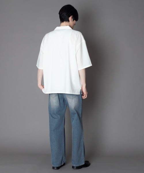 BROWNY(ブラウニー)の「BROWNY/【26年春夏新作】TRオープンカラーシャツ(シャツ/ブラウス・メンズ・サックスブルー/ブラック/ホワイト/ライトグレー・SMALL/MEDIUM/LARGE)」の20枚目の写真