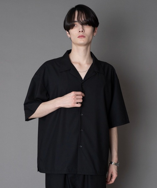 BROWNY(ブラウニー)の「BROWNY/【26年春夏新作】TRオープンカラーシャツ(シャツ/ブラウス・メンズ・サックスブルー/ブラック/ホワイト/ライトグレー・SMALL/MEDIUM/LARGE)」の22枚目の写真
