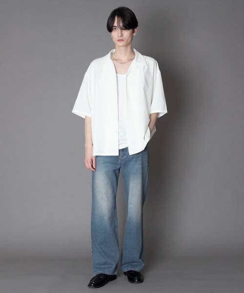 BROWNY(ブラウニー)の「BROWNY/【26年春夏新作】TRオープンカラーシャツ(シャツ/ブラウス・メンズ・サックスブルー/ブラック/ホワイト/ライトグレー・SMALL/MEDIUM/LARGE)」の17枚目の写真
