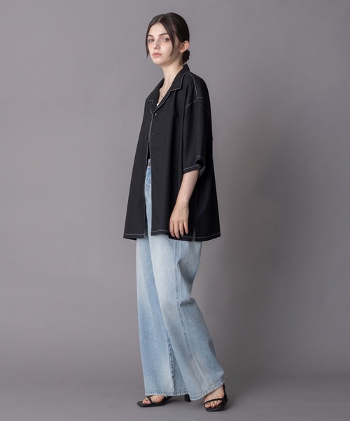BROWNY(ブラウニー)の「BROWNY/【26年春夏新作】TRオープンカラーシャツ(シャツ/ブラウス・メンズ・サックスブルー/ブラック/ホワイト/ライトグレー・SMALL/MEDIUM/LARGE)」の21枚目の写真
