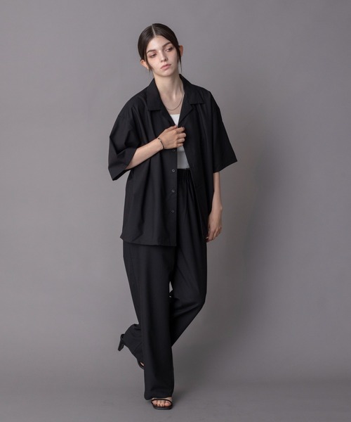 BROWNY(ブラウニー)の「BROWNY/【26年春夏新作】TRオープンカラーシャツ(シャツ/ブラウス・メンズ・サックスブルー/ブラック/ホワイト/ライトグレー・SMALL/MEDIUM/LARGE)」の19枚目の写真