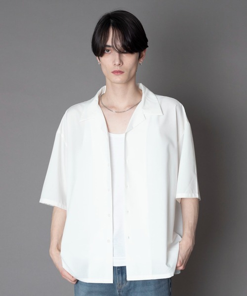 BROWNY(ブラウニー)の「BROWNY/【26年春夏新作】TRオープンカラーシャツ(シャツ/ブラウス・メンズ・サックスブルー/ブラック/ホワイト/ライトグレー・SMALL/MEDIUM/LARGE)」の10枚目の写真