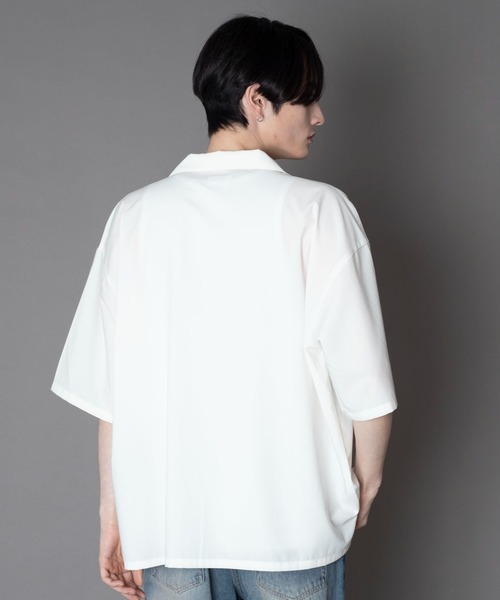 BROWNY(ブラウニー)の「BROWNY/【26年春夏新作】TRオープンカラーシャツ(シャツ/ブラウス・メンズ・サックスブルー/ブラック/ホワイト/ライトグレー・SMALL/MEDIUM/LARGE)」の12枚目の写真