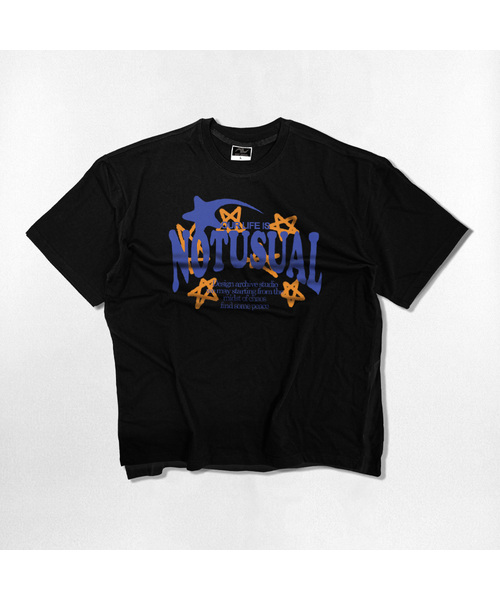 NOTUSUAL(ノットユージュアル)の「ブルースター オーバーサイズ 半袖Tシャツ 4カラー(Tシャツ/カットソー・レディース・ホワイト×グレー/ブラック/ネイビー/ホワイト・SMALL/MEDIUM/LARGE/X-LARGE)」の3枚目の写真