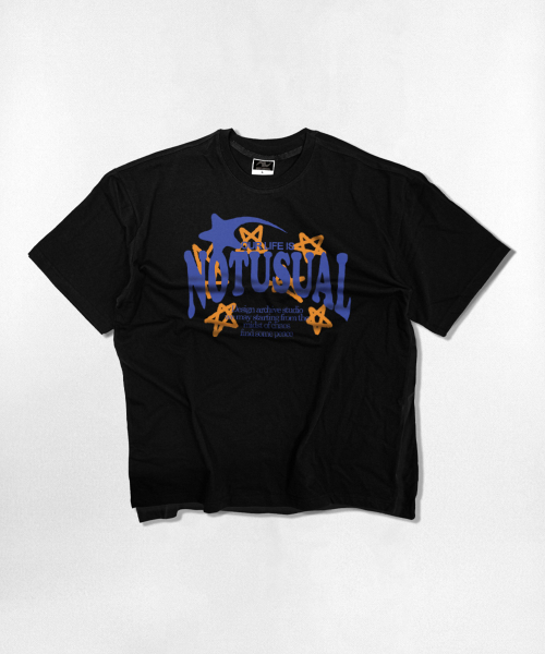 NOTUSUAL(ノットユージュアル)の「ブルースター オーバーサイズ 半袖Tシャツ 4カラー(Tシャツ/カットソー・レディース・ホワイト×グレー/ブラック/ネイビー/ホワイト・SMALL/MEDIUM/LARGE/X-LARGE)」の7枚目の写真