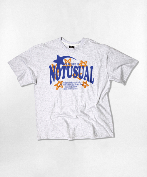 NOTUSUAL(ノットユージュアル)の「ブルースター オーバーサイズ 半袖Tシャツ 4カラー(Tシャツ/カットソー・レディース・ホワイト×グレー/ブラック/ネイビー/ホワイト・SMALL/MEDIUM/LARGE/X-LARGE)」の9枚目の写真