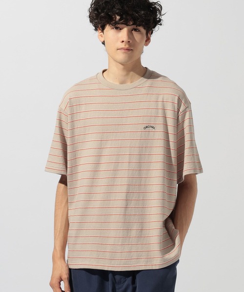 ORCIVAL(オーシバル)の「【ORCIVAL(オーシバル)】エンブロイダリー ショートスリーブTシャツ(Tシャツ/カットソー・メンズ・ベージュ/サックスブルー・LARGE)」の1枚目の写真