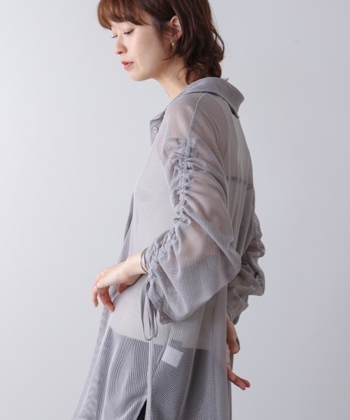 Bou Jeloud（ブージュルード）の「メッシュシャツチュニック（シャツ/ブラウス・レディース・オフホワイト/グレー/ブラック・FREE）」の20枚目の写真