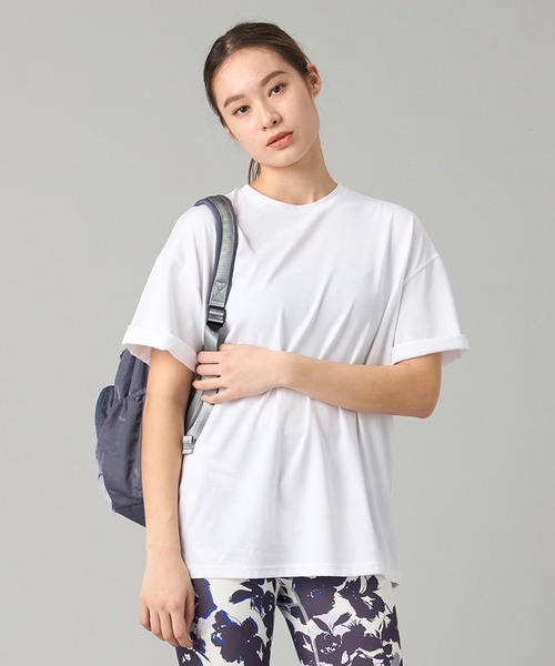 Chacott（チャコット）の「HandosomeCottonオーバーTシャツ（Tシャツ/カットソー・レディース・ホワイト/ブラック/スモークピンク・M）」の2枚目の写真